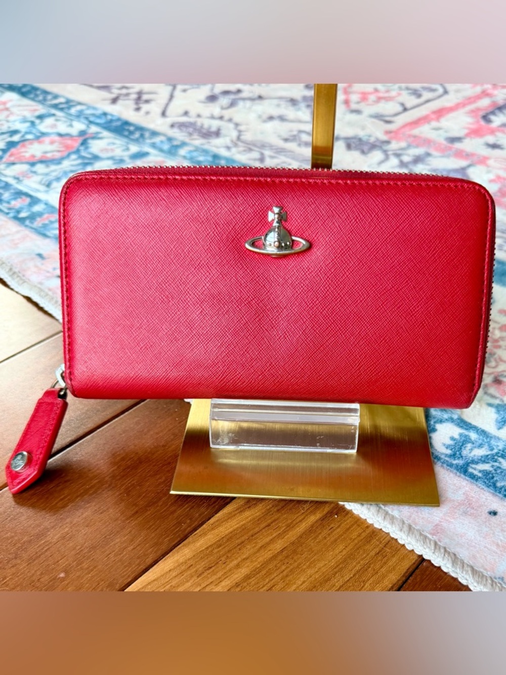 Vivienne Westwood Matilda Red Saffiano Leather zip-Around Long Wallet. EUC - Picture 2 of 16
